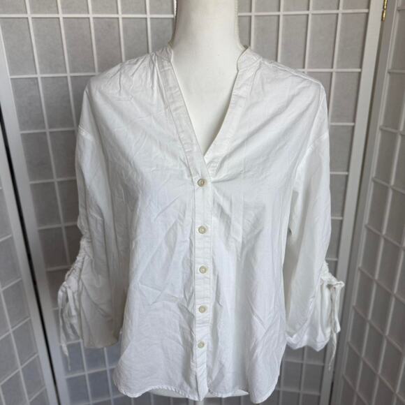Pilcro By Anthropologie White Drawstring Poplin Buttondown | X-Small - Picture 3 of 8